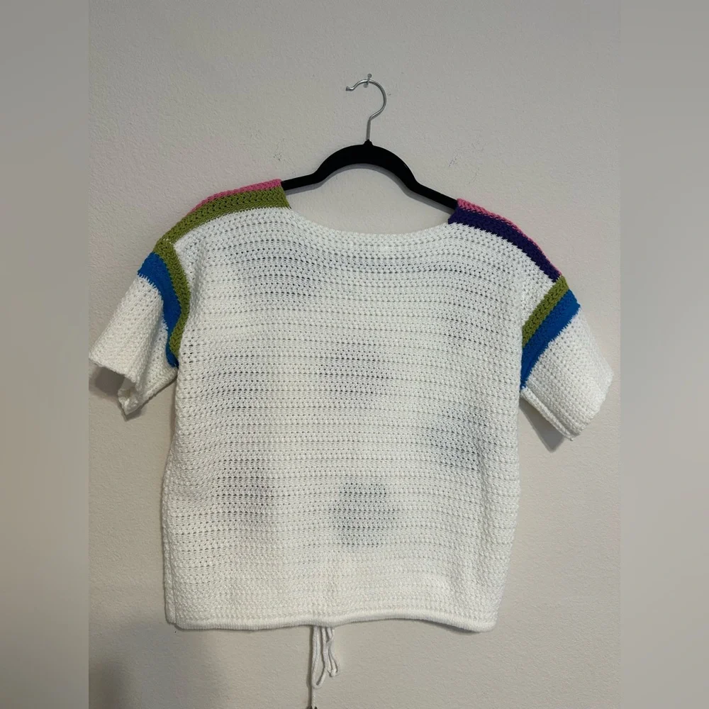 Mello Floral Knit Women's Sweater - White - Picture 3 of 15